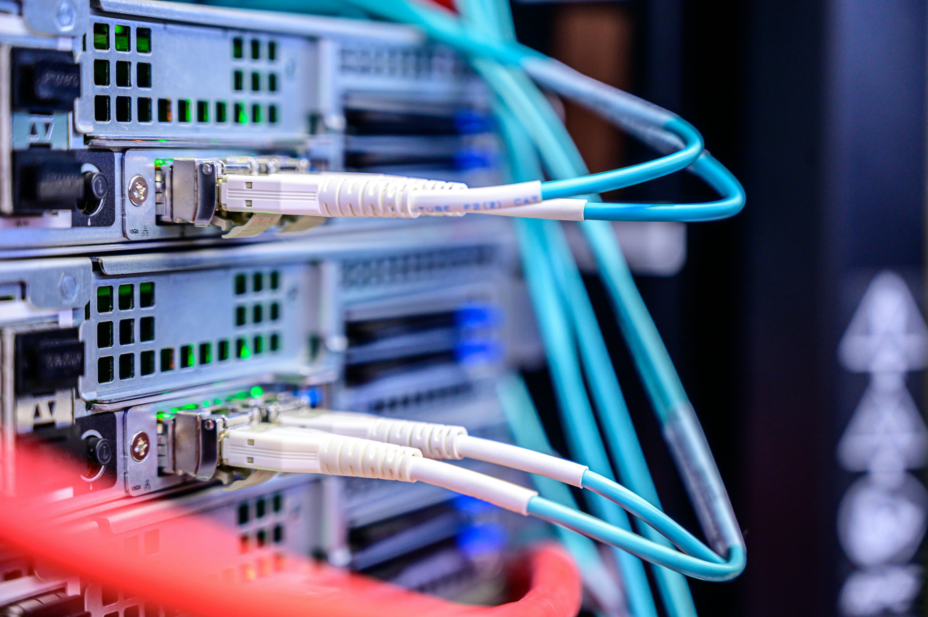Network infrastructure diagram showing cloud and secure connections