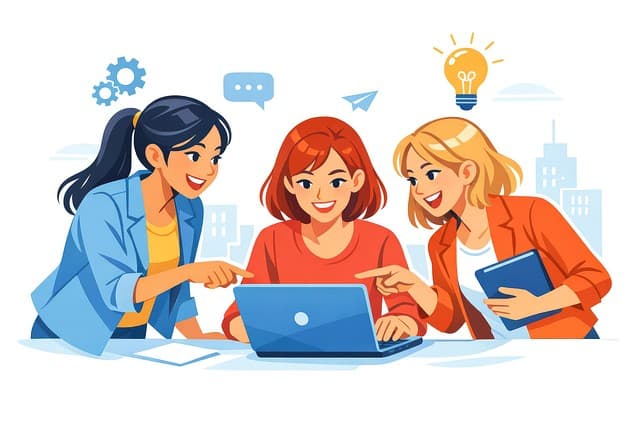 Professional working remotely on laptop with digital tools