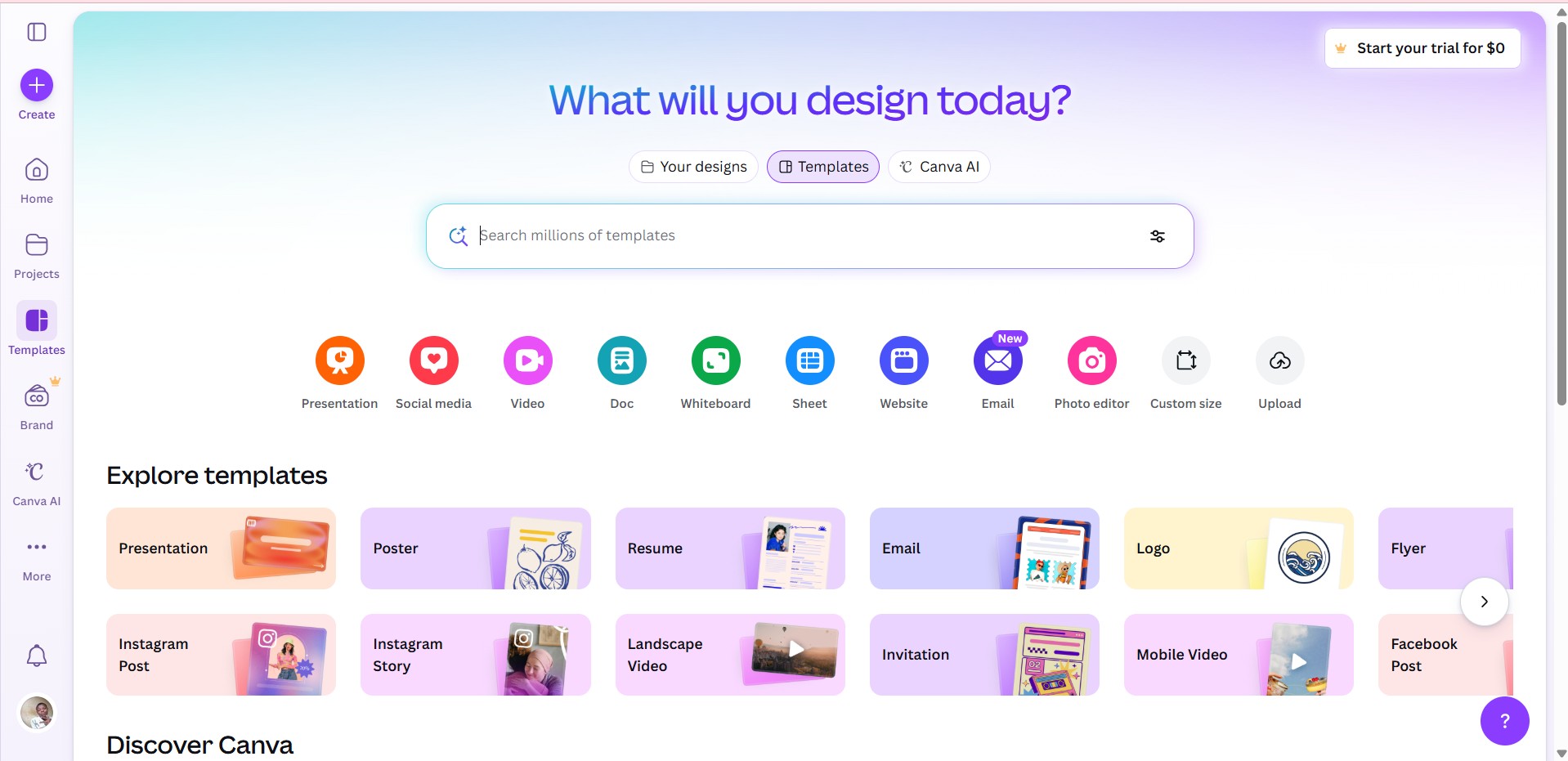 Simple Canva design example